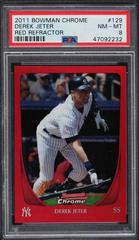 Derek Jeter [Red Refractor] #129 Baseball Cards 2011 Bowman Chrome Prices