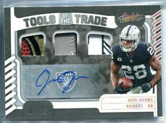 Josh Jacobs [Material Autograph Prime] #TTT-25 Football Cards 2022 Panini Absolute Tools of the Trade Triple Prices