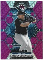 Jasson Dominguez [Purple Mojo] #7 Baseball Cards 2023 Panini Chronicles Mosaic Prices