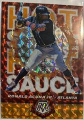 Ronald Acuna Jr. [Reactive Orange] Baseball Cards 2021 Panini Mosaic Hot Sauce Prices
