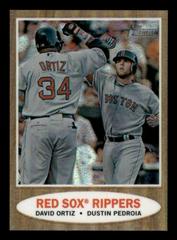 David Ortiz, Dustin Pedroia [Green Refractor] #C71 Baseball Cards 2011 Topps Heritage Chrome Prices
