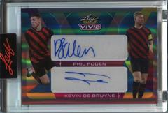 Phil Foden , Kevin De Bruyne [Gray] #DA-63 Soccer Cards 2022 Leaf Vivid Dual Autographs Prices
