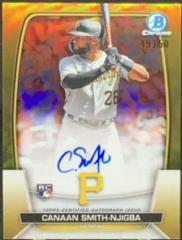 Canaan Smith Njigba [Gold] Baseball Cards 2023 Bowman Chrome Rookie Autographs Prices