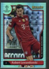 Robert Lewandowski [Aqua Prism] Soccer Cards 2021 Topps Merlin Chrome UEFA Prices