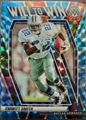 Emmitt Smith [Reactive Blue] #WW-18 Football Cards 2021 Panini Mosaic Will to Win Prices