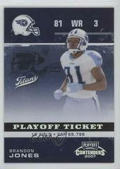 Brandon Jones #97 Football Cards 2007 Playoff Contenders Prices