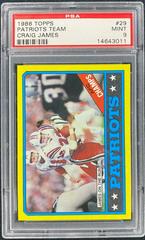 Patriots Team [Craig James] #29 Football Cards 1986 Topps Prices