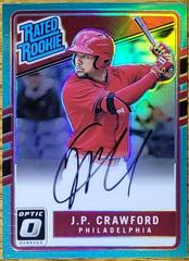 J.P. Crawford [Aqua] #RRS-JC Baseball Cards 2017 Panini Donruss Optic Rated Rookie Signatures Prices