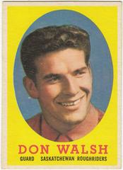 Don Walsh Football Cards 1958 Topps CFL Prices