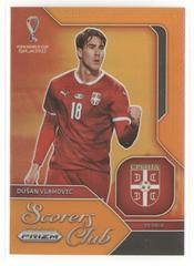 Dusan Vlahovic [Orange] Soccer Cards 2022 Panini Prizm World Cup Scorers Club Prices