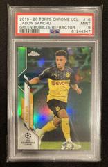 Jadon Sancho [Green Bubbles Refractor] Soccer Cards 2019 Topps Chrome UEFA Champions League Prices