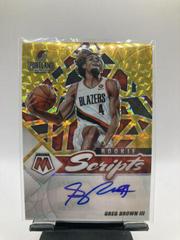 Greg Brown III [Gold] Basketball Cards 2021 Panini Mosaic Rookie Scripts Autographs Prices