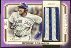 George Springer [Purple] Baseball Cards 2023 Topps Definitive Jumbo Relic Collection Prices