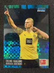 Erling Haaland [Blue Xfractor] Soccer Cards 2021 Stadium Club Chrome Bundesliga Prices