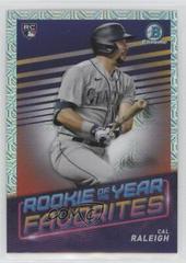 Cal Raleigh [Purple Refractor Mega Box Mojo] #ROYF-7 Baseball Cards 2022 Bowman Rookie of the Year Favorites Prices