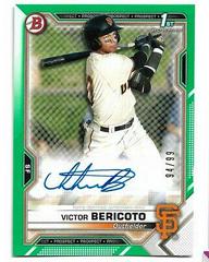 Victor Bericoto [Green] Baseball Cards 2021 Bowman Paper Prospects Autographs Prices