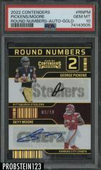 George Pickens, Skyy Moore [Autograph Gold] #RN-PM Football Cards 2022 Panini Contenders Round Numbers Prices