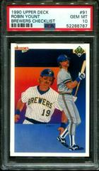 Robin Yount [Brewers Checklist] Baseball Cards 1990 Upper Deck Prices