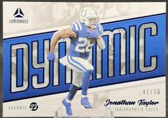 Jonathan Taylor [Blue] #DYN-JTA Football Cards 2022 Panini Luminance Dynamic Prices