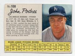 John Podres [Hand Cut] Baseball Cards 1962 Jell O Prices