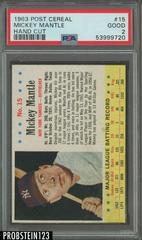 Mickey Mantle [Hand Cut] Baseball Cards 1963 Post Cereal Prices