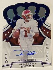 Jalen Hurts [Signature Blue] #53 Football Cards 2020 Panini Chronicles Draft Picks Crown Royale Prices