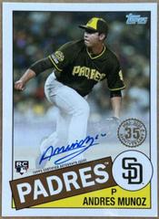 Andres Munoz [Black] #85A-MU Baseball Cards 2020 Topps 1985 35th Anniversary Autographs Prices