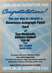 Ryan Mountcastle Baseball Cards 2022 Topps Update Reverence Autograph Patch Prices