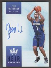 Zion Williamson [Sapphire] Basketball Cards 2019 Panini Court Kings Heir Apparent Autographs Prices