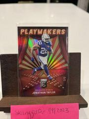 Jonathan Taylor [Gold] Football Cards 2022 Panini Donruss Elite Playmakers Prices