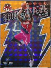 Damian Lillard [Orange Fluorescent] #9 Basketball Cards 2021 Panini Mosaic Thunder Lane Prices