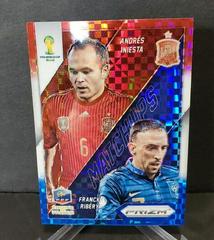 Andres Iniesta, Franck Ribery [Red White Blue Power Plaid] Soccer Cards 2014 Panini Prizm World Cup Matchups Prices