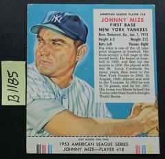 Johnny Mize Baseball Cards 1953 Red Man Tobacco Prices