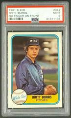 Britt Burns [No Finger on Front] #342 Baseball Cards 1981 Fleer Prices