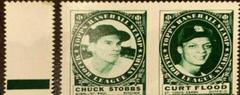 Chuck Stobbs, Curt Flood Baseball Cards 1961 Topps Stamp Panels Prices