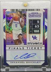 Immanuel Quickley [Finals Autograph] Basketball Cards 2020 Panini Contenders Draft Picks Prices