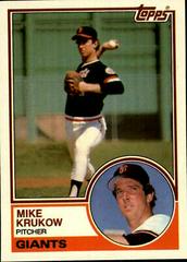 Mike Krukow #58T Baseball Cards 1983 Topps Traded Prices
