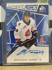 Brayden Yager [Blue Autograph] #65 Hockey Cards 2021 SP Game Used CHL Prices