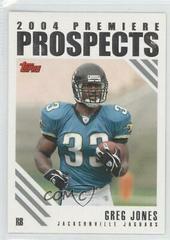 Greg Jones #PP6 Football Cards 2004 Topps Premiere Prospects Prices