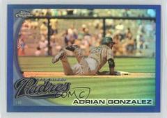 Adrian Gonzalez [Blue Refractor] #25 Baseball Cards 2010 Topps Chrome Prices