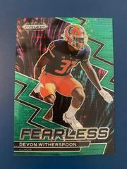 Devon Witherspoon [Green Pulsar] #F-12 Football Cards 2023 Panini Prizm Draft Picks Fearless Prices