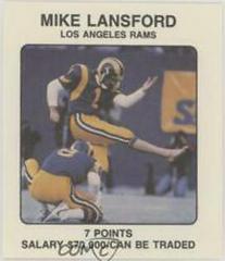 Mike Lansford Football Cards 1989 Franchise Game Prices