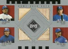 Gonzalez, Rodriguez, Palmeiro, Rodriguez #BA-GRPR Baseball Cards 2002 Upper Deck Diamond Connection Bat Around Quads Prices