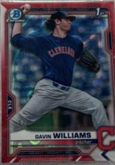 Gavin Williams [Red Lava Refractor] #BDC-93 Baseball Cards 2021 Bowman Draft Chrome Prices