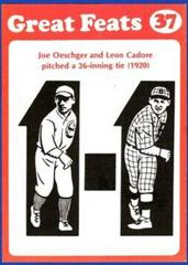 Joe Oeschger, Leon Cadore [Blue Border] Baseball Cards 1972 Laughlin Great Feats Prices