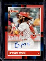 Brandon Marsh [Red] #R88S-BM Baseball Cards 2022 Panini Donruss Retro 1988 Signatures Prices