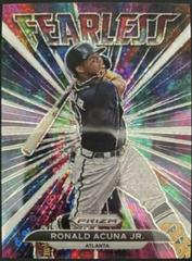 Ronald Acuna Jr. [White Donut Circles Prizm] #FL-4 Baseball Cards 2022 Panini Prizm Fearless Prices