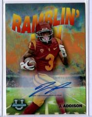 Jordan Addison [Autograph Orange] #RM-9 Football Cards 2022 Bowman Chrome University Ramblin Man Prices