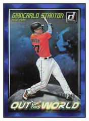 Giancarlo Stanton [Blue] #OW6 Baseball Cards 2018 Panini Donruss Out of This World Prices