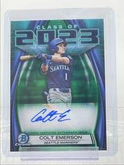 Colt Emerson [Green] #23A-CE Baseball Cards 2023 Bowman Draft Class of Autographs Prices